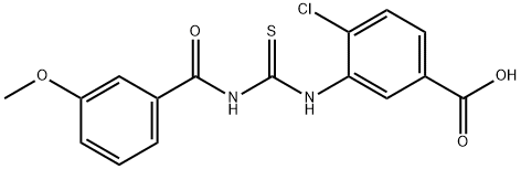 4-CHLORO-3-[[[(3-METHOXYBENZOYL)AMINO]THIOXOMETHYL]AMINO]-BENZOIC ACID 结构式