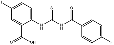 2-[[[(4-FLUOROBENZOYL)AMINO]THIOXOMETHYL]AMINO]-5-IODO-BENZOIC ACID 结构式