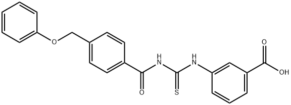 3-[[[[4-(PHENOXYMETHYL)BENZOYL]AMINO]THIOXOMETHYL]AMINO]-BENZOIC ACID 结构式