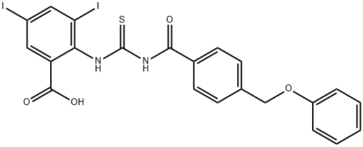 3,5-DIIODO-2-[[[[4-(PHENOXYMETHYL)BENZOYL]AMINO]THIOXOMETHYL]AMINO]-BENZOIC ACID 结构式