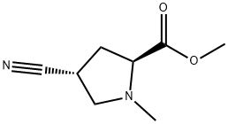 Proline, 4-cyano-1-methyl-, methyl ester, trans- (9CI) 结构式