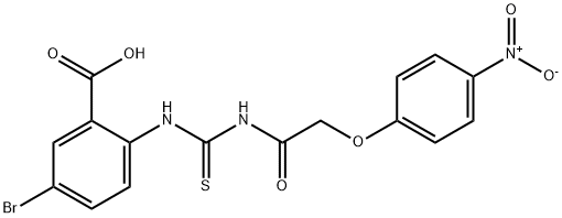 5-BROMO-2-[[[[(4-NITROPHENOXY)ACETYL]AMINO]THIOXOMETHYL]AMINO]-BENZOIC ACID 结构式