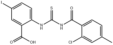 2-{[(2-氯-4-甲基苯甲酰)硫代氨基甲酰]氨基}-5-碘苯甲酸 结构式