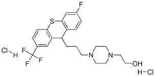 4-[3-[6-fluoro-2-(trifluoromethyl)-9H-thioxanthen-9-yl]propyl]piperazine-1-ethanol dihydrochloride 结构式