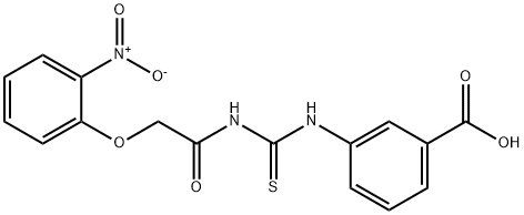 3-[[[[(2-NITROPHENOXY)ACETYL]AMINO]THIOXOMETHYL]AMINO]-BENZOIC ACID 结构式