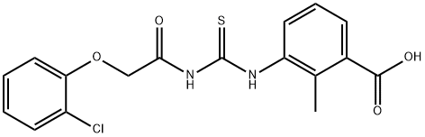 3-[[[[(2-CHLOROPHENOXY)ACETYL]AMINO]THIOXOMETHYL]AMINO]-2-METHYL-BENZOIC ACID 结构式