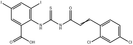 2-[[[[3-(2,4-DICHLOROPHENYL)-1-OXO-2-PROPENYL]AMINO]THIOXOMETHYL]AMINO]-3,5-DIIODO-BENZOIC ACID 结构式