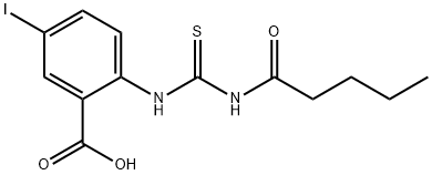 5-IODO-2-[[[(1-OXOPENTYL)AMINO]THIOXOMETHYL]AMINO]-BENZOIC ACID 结构式