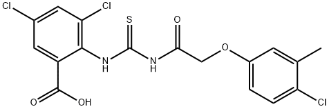 3,5-DICHLORO-2-[[[[(4-CHLORO-3-METHYLPHENOXY)ACETYL]AMINO]THIOXOMETHYL]AMINO]-BENZOIC ACID 结构式