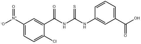 3-[[[(2-CHLORO-5-NITROBENZOYL)AMINO]THIOXOMETHYL]AMINO]-BENZOIC ACID 结构式