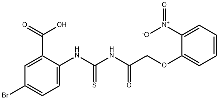 5-BROMO-2-[[[[(2-NITROPHENOXY)ACETYL]AMINO]THIOXOMETHYL]AMINO]-BENZOIC ACID 结构式