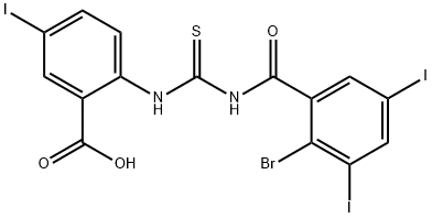 2-[[[(2-BROMO-3,5-DIIODOBENZOYL)AMINO]THIOXOMETHYL]AMINO]-5-IODO-BENZOIC ACID 结构式