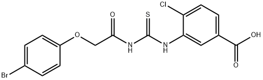 3-[[[[(4-BROMOPHENOXY)ACETYL]AMINO]THIOXOMETHYL]AMINO]-4-CHLORO-BENZOIC ACID 结构式