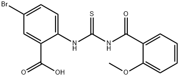 5-BROMO-2-[[[(2-METHOXYBENZOYL)AMINO]THIOXOMETHYL]AMINO]-BENZOIC ACID 结构式