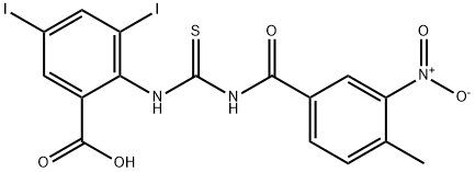 3,5-DIIODO-2-[[[(4-METHYL-3-NITROBENZOYL)AMINO]THIOXOMETHYL]AMINO]-BENZOIC ACID 结构式