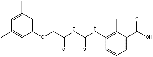 3-[[[[(3,5-DIMETHYLPHENOXY)ACETYL]AMINO]THIOXOMETHYL]AMINO]-2-METHYL-BENZOIC ACID 结构式