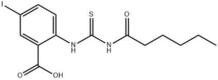 5-IODO-2-[[[(1-OXOHEXYL)AMINO]THIOXOMETHYL]AMINO]-BENZOIC ACID 结构式