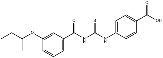 4-[[[[3-(1-METHYLPROPOXY)BENZOYL]AMINO]THIOXOMETHYL]AMINO]-BENZOIC ACID 结构式