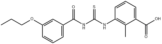 2-METHYL-3-[[[(3-PROPOXYBENZOYL)AMINO]THIOXOMETHYL]AMINO]-BENZOIC ACID 结构式