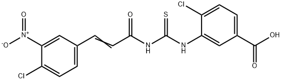 4-CHLORO-3-[[[[3-(4-CHLORO-3-NITROPHENYL)-1-OXO-2-PROPENYL]AMINO]THIOXOMETHYL]AMINO]-BENZOIC ACID 结构式