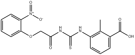 2-METHYL-3-[[[[(2-NITROPHENOXY)ACETYL]AMINO]THIOXOMETHYL]AMINO]-BENZOIC ACID 结构式