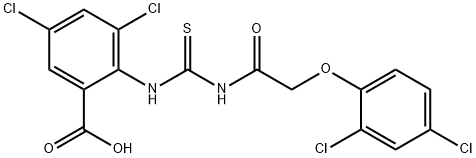 3,5-DICHLORO-2-[[[[(2,4-DICHLOROPHENOXY)ACETYL]AMINO]THIOXOMETHYL]AMINO]-BENZOIC ACID 结构式
