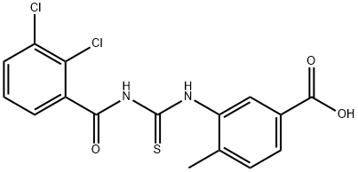 3-[[[(2,3-DICHLOROBENZOYL)AMINO]THIOXOMETHYL]AMINO]-4-METHYL-BENZOIC ACID 结构式