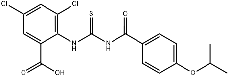 3,5-DICHLORO-2-[[[[4-(1-METHYLETHOXY)BENZOYL]AMINO]THIOXOMETHYL]AMINO]-BENZOIC ACID 结构式