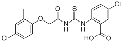 5-CHLORO-2-[[[[(4-CHLORO-2-METHYLPHENOXY)ACETYL]AMINO]THIOXOMETHYL]AMINO]-BENZOIC ACID 结构式