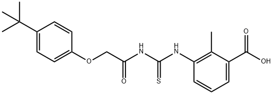 3-[[[[[4-(1,1-DIMETHYLETHYL)PHENOXY]ACETYL]AMINO]THIOXOMETHYL]AMINO]-2-METHYL-BENZOIC ACID 结构式
