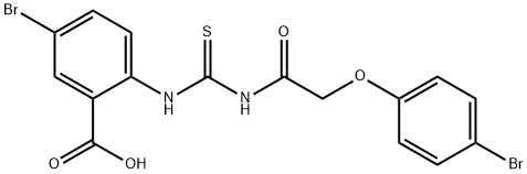 5-BROMO-2-[[[[(4-BROMOPHENOXY)ACETYL]AMINO]THIOXOMETHYL]AMINO]-BENZOIC ACID 结构式