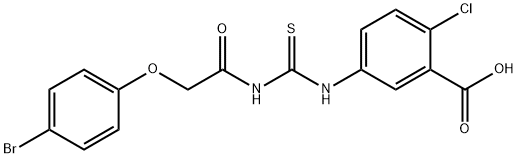 5-[[[[(4-BROMOPHENOXY)ACETYL]AMINO]THIOXOMETHYL]AMINO]-2-CHLORO-BENZOIC ACID 结构式