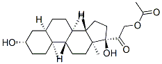 [2-[(3S,5R,8R,9S,10S,13S,14S,17R)-3,17-dihydroxy-10,13-dimethyl-1,2,3, 4,5,6,7,8,9,11,12,14,15,16-tetradecahydrocyclopenta[a]phenanthren-17-y l]-2-oxo-ethyl] acetate 结构式