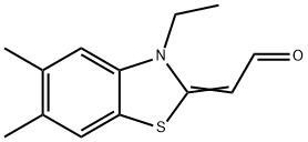 Acetaldehyde, (3-ethyl-5,6-dimethyl-2(3H)-benzothiazolylidene)- (9CI) 结构式