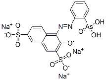 4-[(2-胂羧基苯基)偶氮]-3-羟基-2,7-苯磺酸三钠盐 结构式