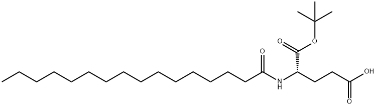 N-十六酰基-L-谷氨酸 Α-叔丁酯 结构式
