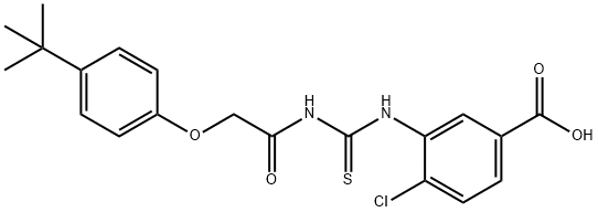 4-CHLORO-3-[[[[[4-(1,1-DIMETHYLETHYL)PHENOXY]ACETYL]AMINO]THIOXOMETHYL]AMINO]-BENZOIC ACID 结构式