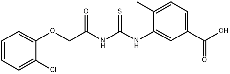 3-[[[[(2-CHLOROPHENOXY)ACETYL]AMINO]THIOXOMETHYL]AMINO]-4-METHYL-BENZOIC ACID 结构式
