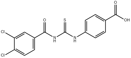 4-[[[(3,4-DICHLOROBENZOYL)AMINO]THIOXOMETHYL]AMINO]-BENZOIC ACID 结构式