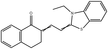 (2E)-2-[(2Z)-2-(3-ETHYL-1,3-BENZOTHIAZOL-2(3H)-YLIDENE)ETHYLIDENE]-3,4-DIHYDRONAPHTHALEN-1(2H)-ONE 结构式