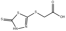 (5-巯基-1,3,4-噻二唑-2-基硫代)乙酸 结构式