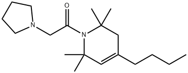 1,2,3,6-Tetrahydro-4-butyl-1-(1-pyrrolidinylacetyl)-2,2,6,6-tetramethylpyridine 结构式