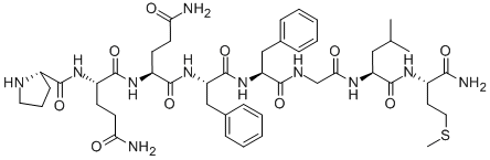 GLN-PHE-PHE-GLY-LEU-MET-NH2: QFFGLM-NH2 结构式