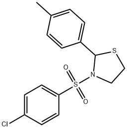 Thiazolidine, 3-[(4-chlorophenyl)sulfonyl]-2-(4-methylphenyl)- (9CI) 结构式