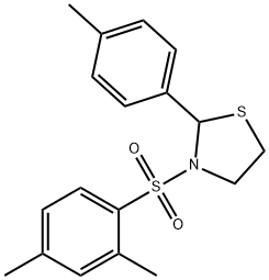 Thiazolidine, 3-[(2,4-dimethylphenyl)sulfonyl]-2-(4-methylphenyl)- (9CI) 结构式