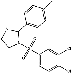 Thiazolidine, 3-[(3,4-dichlorophenyl)sulfonyl]-2-(4-methylphenyl)- (9CI) 结构式