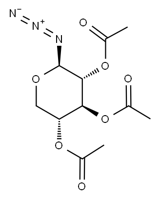 2,3,4-三-O-乙酰基-Β-D-吡喃木糖基叠氮化物 结构式