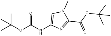 1H-IMidazole-2-carboxylic acid, 4-[[(1,1-diMethylethoxy)carbonyl]aMino]-1-Methyl-, 1,1-diMethylethyl ester 结构式