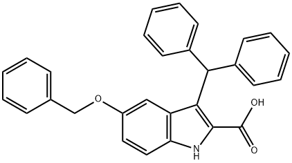 3-Diphenylmethyl-5-benzyloxy-1H-indole-2-carboxylic acid 结构式