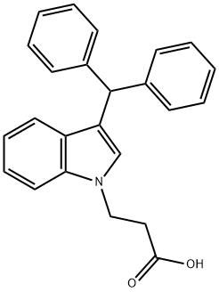 3-(3-benzhydrylindol-1-yl)propanoic acid 结构式